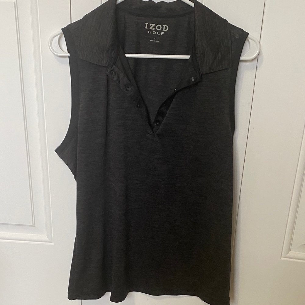 IZOD Women's Charcoal Black Sleeveless Blouse